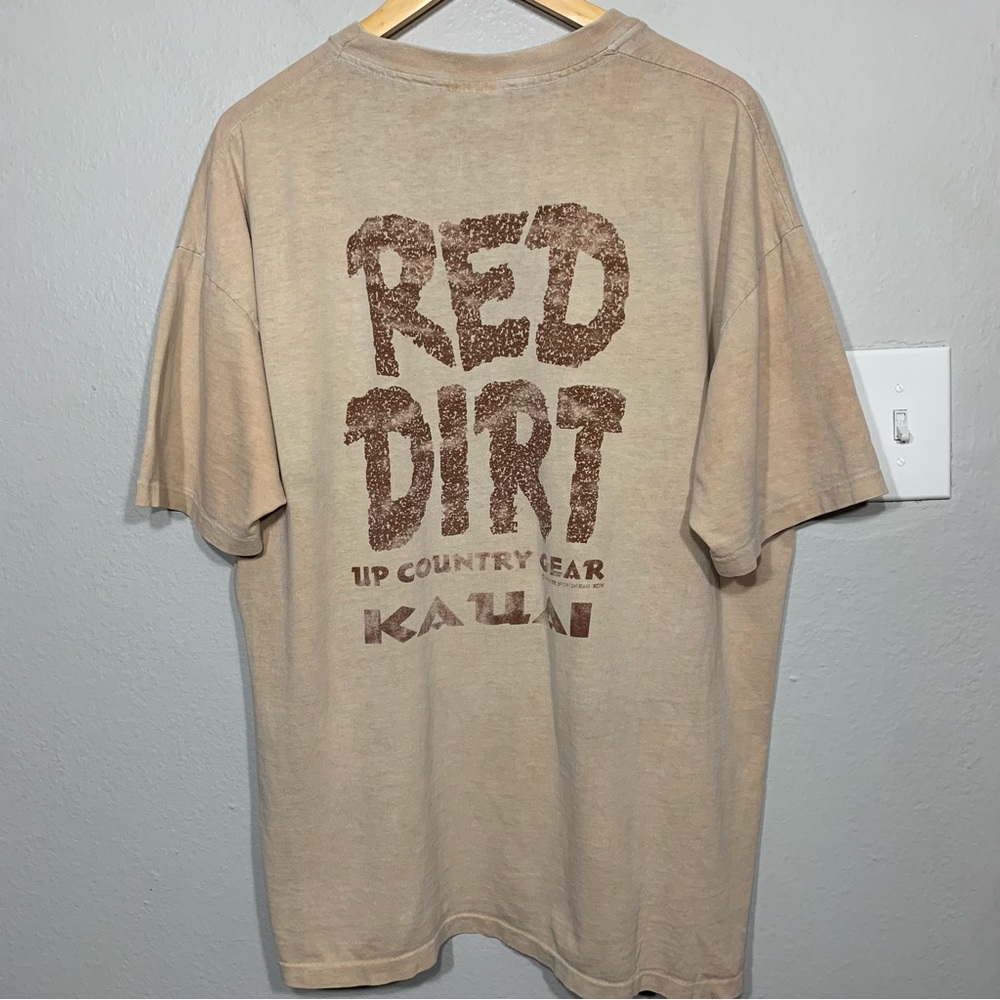 Vintage 90s‎ Red Dirt Shirt Kauai Hawaii Beige Tee 2XL